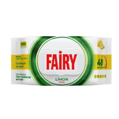 Вологі серветки для очищення Fairy з ароматом лимона, 100 шт