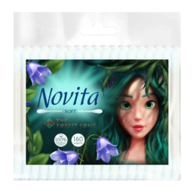 Ватні палички Novita Soft Mavka, 160 шт (у поліетиленовому пакеті)