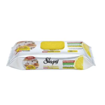 Вологі серветки для кухні Sleepy з ароматом лимону, 50 шт