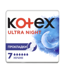 Гігієнічні прокладки Kotex Ultra Dry Night, 7 шт