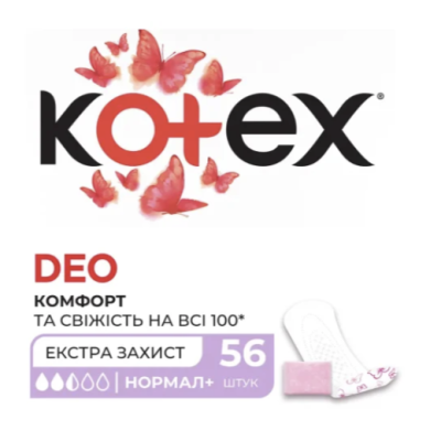 Прокладки щоденні Kotex Deo Normal Plus, 56 шт