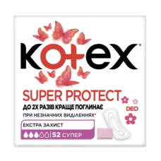 Щоденні прокладки Kotex Deo Super, 52 шт