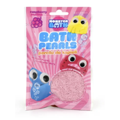 Перлинки для ванни Monster Bath Pearls з ароматом малини, 75 г