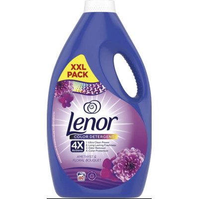 Гель для прання кольорових речей Lenor Color Detergent Amethyst & Floral Bouquet, 3 л (60 прань)
