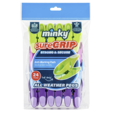 Високоякісні прищіпки для білизни Minky Sure Grip All Weather, 24 шт