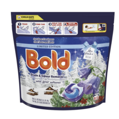 Капсули для прання універсальні Bold Mrs Hinch Bluebells & Wild Berries Alpine Escape 3в1, 52 шт