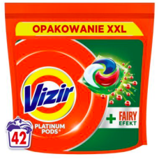 Капсули для прання Vizir Platinum PODS + Fairy Effect, універсальні, 42 шт