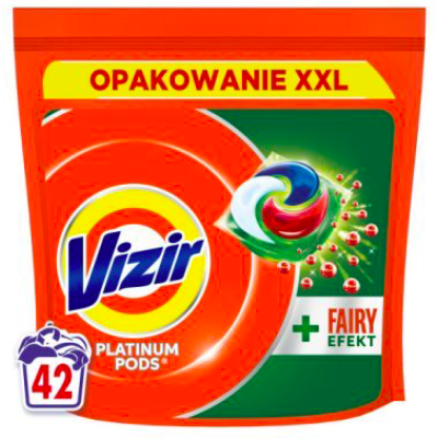 Капсули для прання Vizir Platinum PODS + Fairy Effect, універсальні, 42 шт