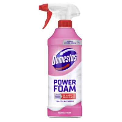 Спрей-пінка для чищення Domestos Power Foam Floral Fresh, аромат квіткова свіжість, 435 мл