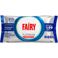Fairy Platinum Антибактериальные влажные салфетки, 100 шт
