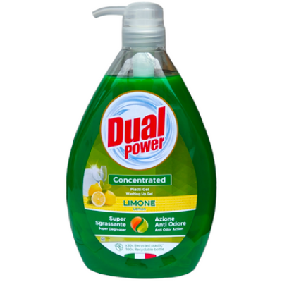 Гель для миття посуду концентрований Dual Power Limone, 1 л