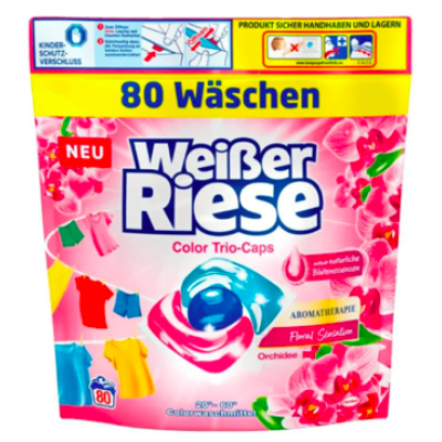 Капсулы для стирки цветного белья Weißer Riese Color Trio-Caps Aromatherapie Floral Sensation, 80 шт