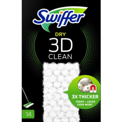 Сухі серветки для швабри Swiffer dry 3d, змінні, 14 шт