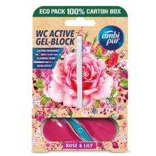 Гелевая подвеска для туалета Ambi Pur WC Active Роза-Лилия, 45 г