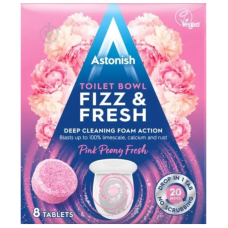 Таблетки для чищення унітазів Astonish Fizz & Fresh Pink Peony Fresh, 8 шт 