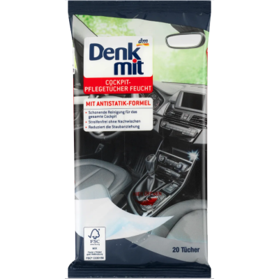 Серветки вологі для догляду за автомобілем Denkmit, 20 шт