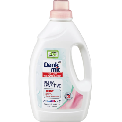 Гель для стирки чувствительной кожи Denkmit Ultra Sensitive, 30 стирок, 1,5 л 