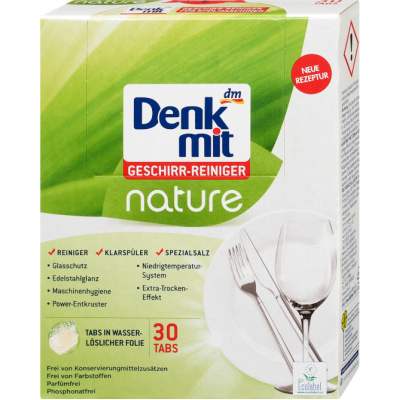 Таблетки для посудомийної машини Denkmit Nature Еко, 30 шт