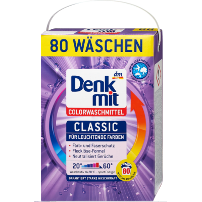 Порошок для кольорових речей Denkmit Colorwaschmittel 80 прань, 5,2 кг