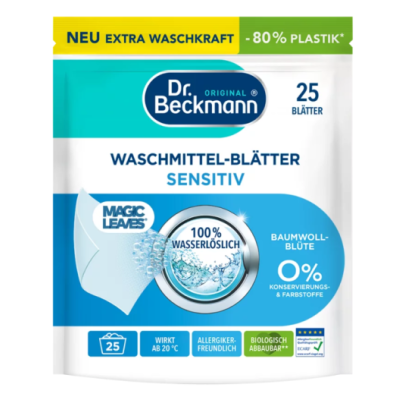 Листи для прання Dr. Beckmann Magic Leaves для чутливої шкіри 25 шт