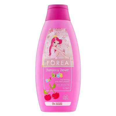 Forea For Kids Шампунь-гель для душа с фруктовым ароматом Вишня, 500 мл