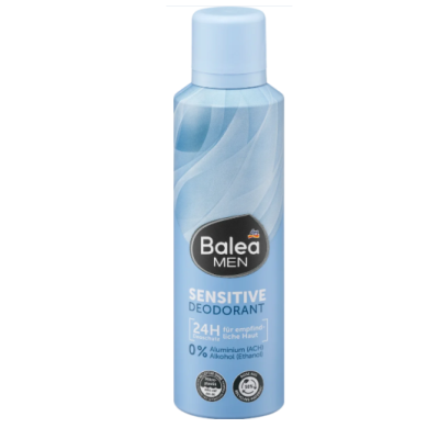 Дезодорант-антиперспирант для мужчин Balea Men Sensitive 0%, 150 мл