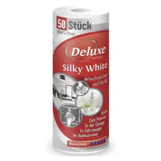 Універсальні багаторазові серветки Deluxe Silky White, 50 штук в рулоні