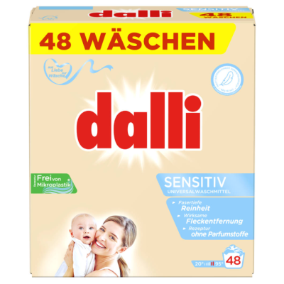 Пральний порошок для дитячих речей Dalli Sensitiv 48 прання, 3.12 кг