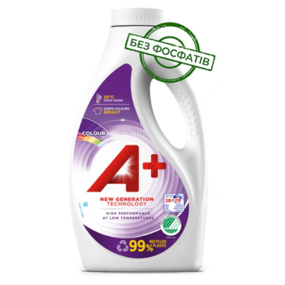 Гель для прання кольорового одягу A+ Colour , 38 прань, 1.52 л