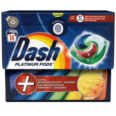 Капсули для прання для кольорової білизни Dash Platinum 4in1, 14 шт