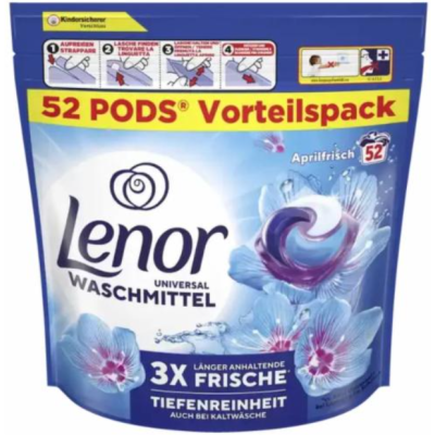 Капсули для прання універсальні Lenor All in 1 Aprilfrisch, 52 шт