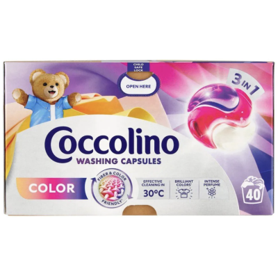 Капсули для прання кольорового Coccolino Washing Capsules Color 3в1, 40 шт