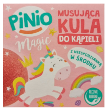 Pinio Magic Рожева дитяча бомбочка для ванни із сюрпризом, 140 г