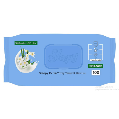 Універсальні вологі серветки для очищення поверхонь Sleepy Extra, Жасмин 100 шт