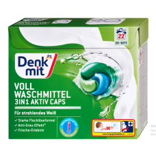 Капсули для прання білого Denkmit 3in1 Aktiv Caps, 22 шт
