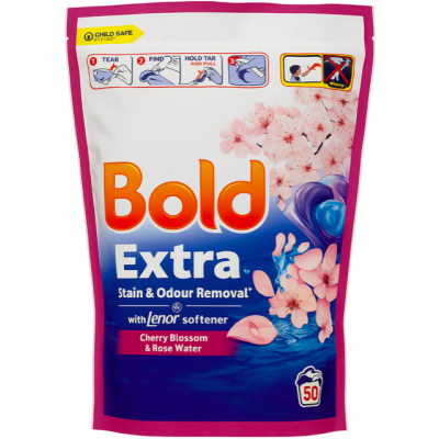 Капсулы для стирки  универсальные Bold Cherry Blossom & Rose Water + Lenor, 50 шт